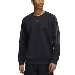Brand New with Tags Adidas Mens 3 Stripe Crew Neck Long Sleeve Pullover Black M